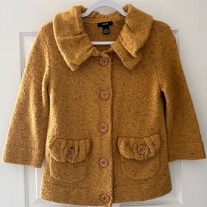 Alfani Size Small Yellow Button Up Cardigan